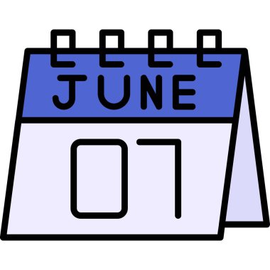 Haziran takvimi ikon vektör çizimi tasarımı