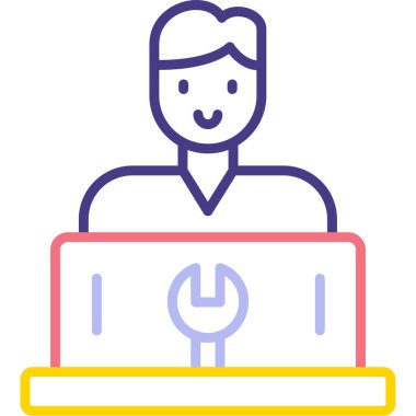 Bilgisayar. Web simgesi basit illüstrasyon