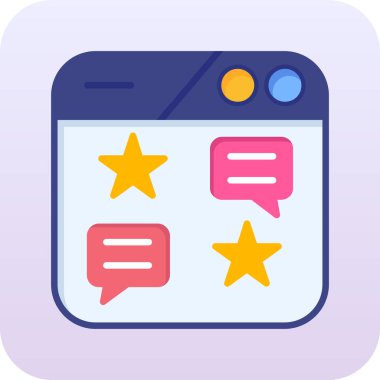 Geribildirim gözden geçirme simgesi, basit tasarım illüstrasyonu