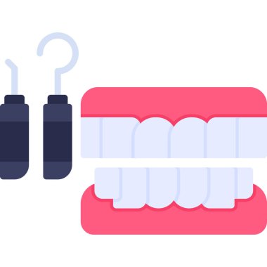 Diş beyazlatma ikonu ana hatları biçiminde