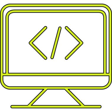 Bilgisayar monitörü. Web simgesi basit illüstrasyon