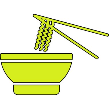 noodle ve çubuk vektör simgesi.