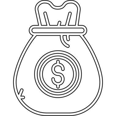 Dolar sembollü para çantası vektör illüstrasyon tasarımı