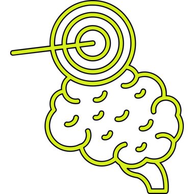 Beyin zihin ikonu dış hatlar biçiminde