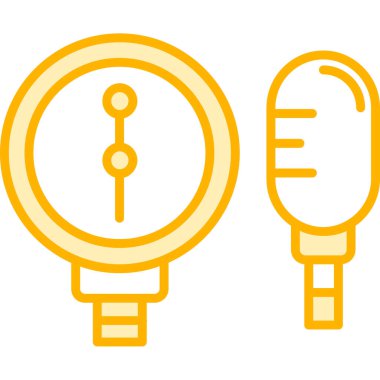 Büyüteçli 4 sarı simge seti, beyaz üzerine izole edilmiş.