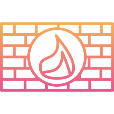 şömine simgesi vektör illüstrasyonu