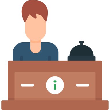 Otelde. Web simgesi basit illüstrasyon