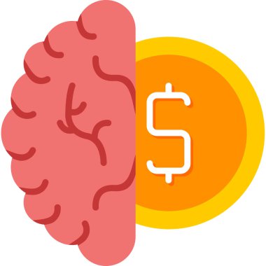 Beyin. Web simgesi basit illüstrasyon