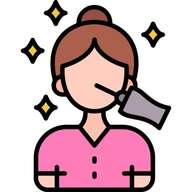 Hemşire kadın doktor ikonu. Ana hatlı hemşire vektör simgesi düz izole