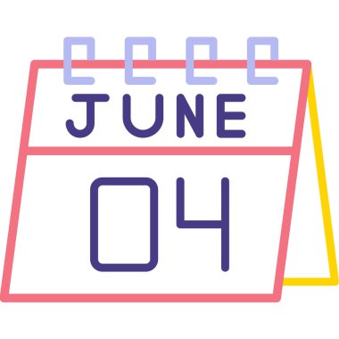 4 Haziran, gündüz takviminin vektör simgesi