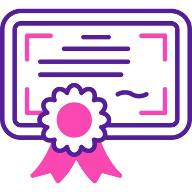 Sertifika modern simge, vektör illüstrasyonu