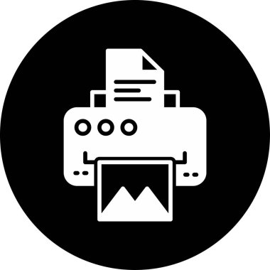 Bir yazıcı simgesinin vektör illüstrasyonu