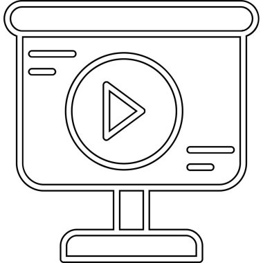 video oynatıcı simgesi, vektör illüstrasyonu