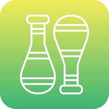 Benzersiz şişe ve cam vektör çizgisi simgesi