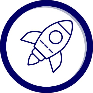 Roket. Web simgesi basit illüstrasyon