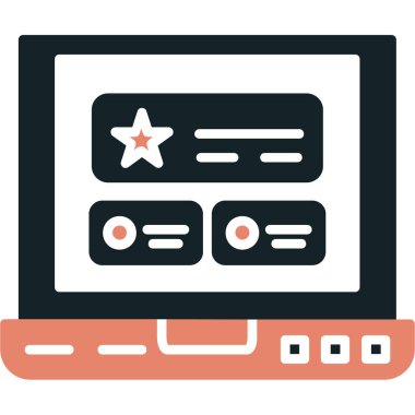 yıldız ve ekranlı dizüstü bilgisayar.