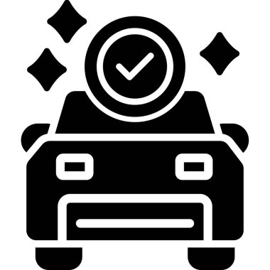 Beyaz arkaplan vektör illüstrasyonunda izole edilmiş ana hat biçiminde araba sigortası simgesi