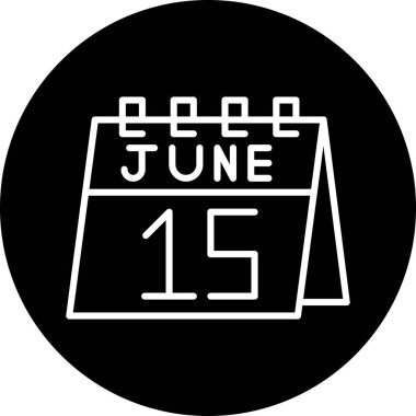 6 Haziran glyph vektör simgesi tasarımı