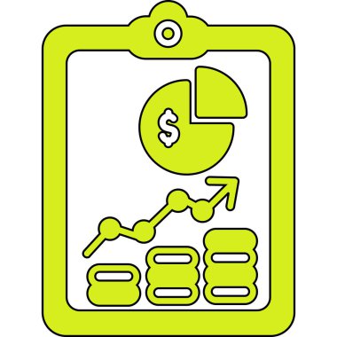 Yeşil ve sarı ikonun vektör illüstrasyonu