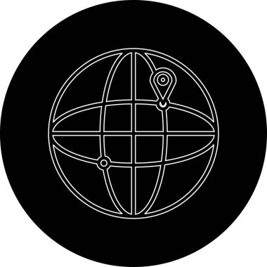 Eşsiz küresel konum vektör çizgisi simgesi