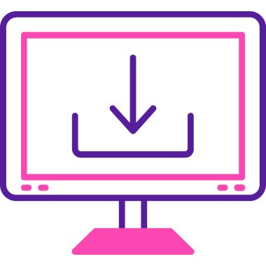 Bilgisayar. Web simgesi basit illüstrasyon