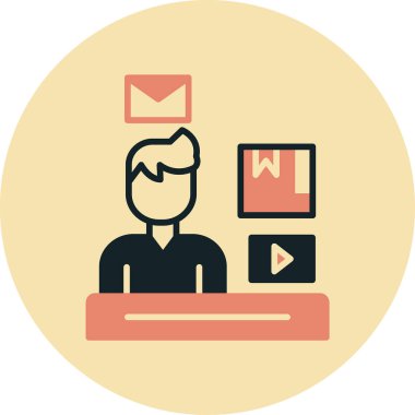 iş pazarlama düz vektör simgesi