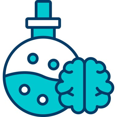 İnsan beyni simgesi, basit vektör çizimi