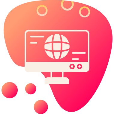 Küresel bilgisayarı olan bir bilgisayarın vektör çizimi