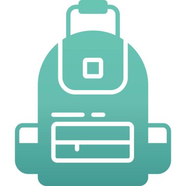 sırt çantası simgesi vektör illüstrasyonu