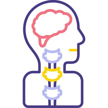 Beyni olan insan kafası, vektör simgesi tasarımı