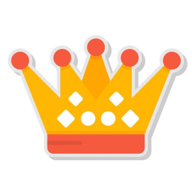 Crown web simgesi. Basit tasarım. vektör illüstrasyonu