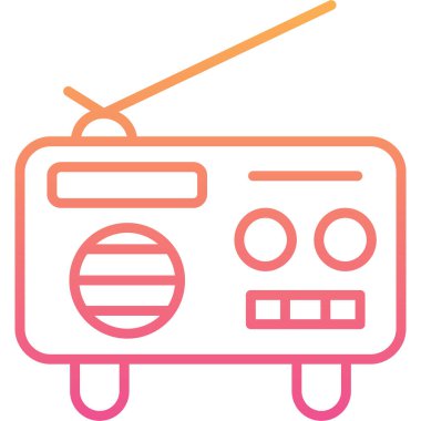 Radyo. Web simgesi basit illüstrasyon