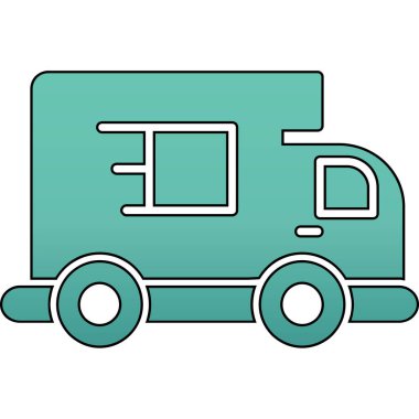 kamyon simgesi, vektör illüstrasyonu basit tasarım