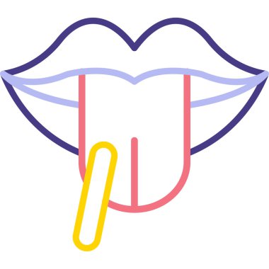 Kırmızı dudaklı ve mavi rujlu beyaz rujlu bir kadının vektör çizimi