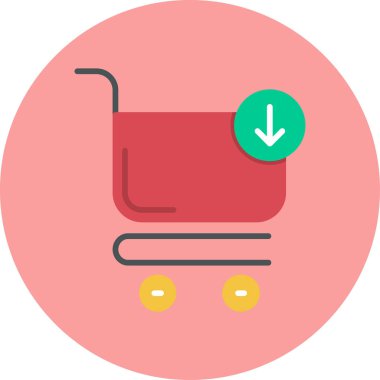 Alışveriş arabası ikonu, vektör çizimi. Alışveriş arabası.