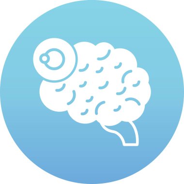 Beyin. Web simgesi basit illüstrasyon