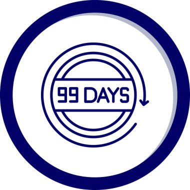 9 gün kaldı. Doksan dokuz gün kaldı. Beyaz arkaplanda vektör illüstrasyonu.