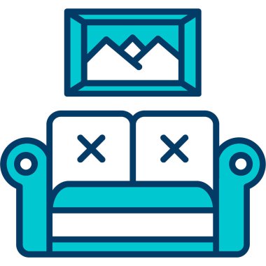 Kanepe. Web simgesi basit illüstrasyon