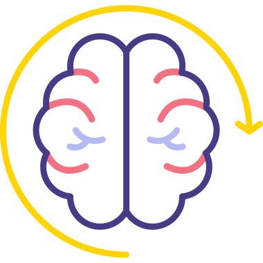 Beyin. Web simgesi basit illüstrasyon