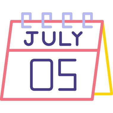 2 Temmuz takviminde ay ve günün simgesi. Düz stil. Soyut takvim kavramı. Soyut tarz, hisse senedi takvimi arka planı. vektör tasarımı.