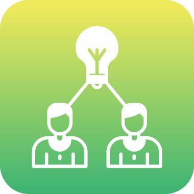 Soyut yeşil arkaplanda izole edilmiş yaratıcı fikirler simgesi