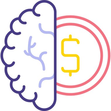 Beyin. Web simgesi basit illüstrasyon