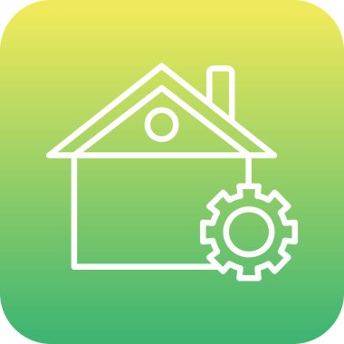 Eşsiz Ev Vektör Satırı Simgesi