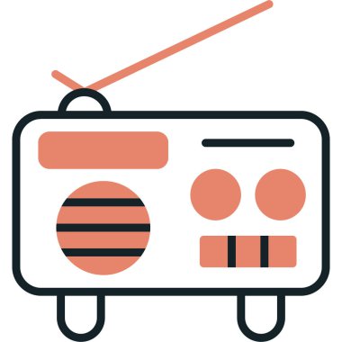 Radyo. Web simgesi basit illüstrasyon