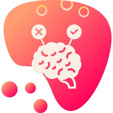 Beyin. Web simgesi basit illüstrasyon