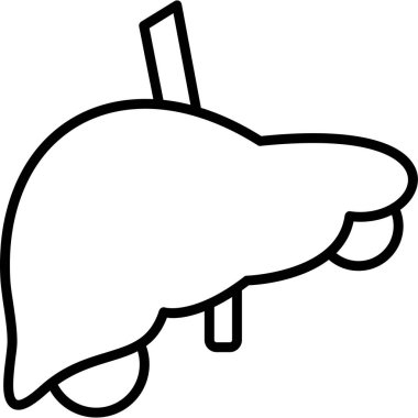 tavuk ciğer simgesi, vektör illüstrasyon