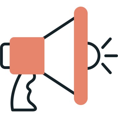 Megafon. Web simgesi basit illüstrasyon