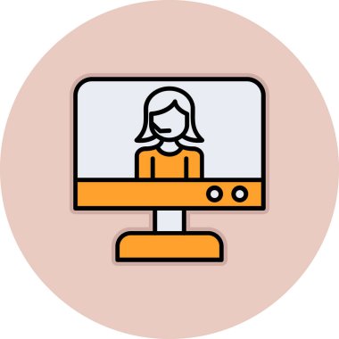 kadın simge vektör illüstrasyonu