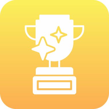 Beyaz zemin üzerinde izole edilmiş modaya uygun düz stil ödül ikonu. vektör illüstrasyonu