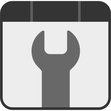 Anahtar vektör simgesi. resim biçimi yuvarlak kare düğmesi içindeki düz simge sembolüdür, gri ve gri renkler.